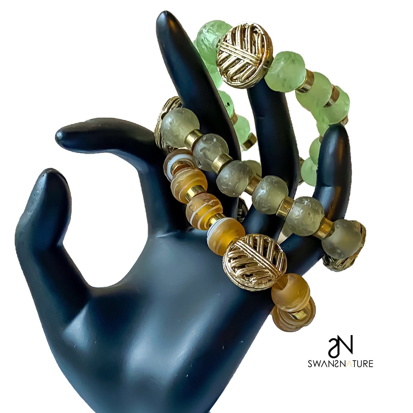 Glass Bead Empress Bracelets | SwansNature