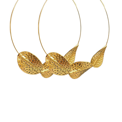 Golden Leaf Hoops | SwansNature