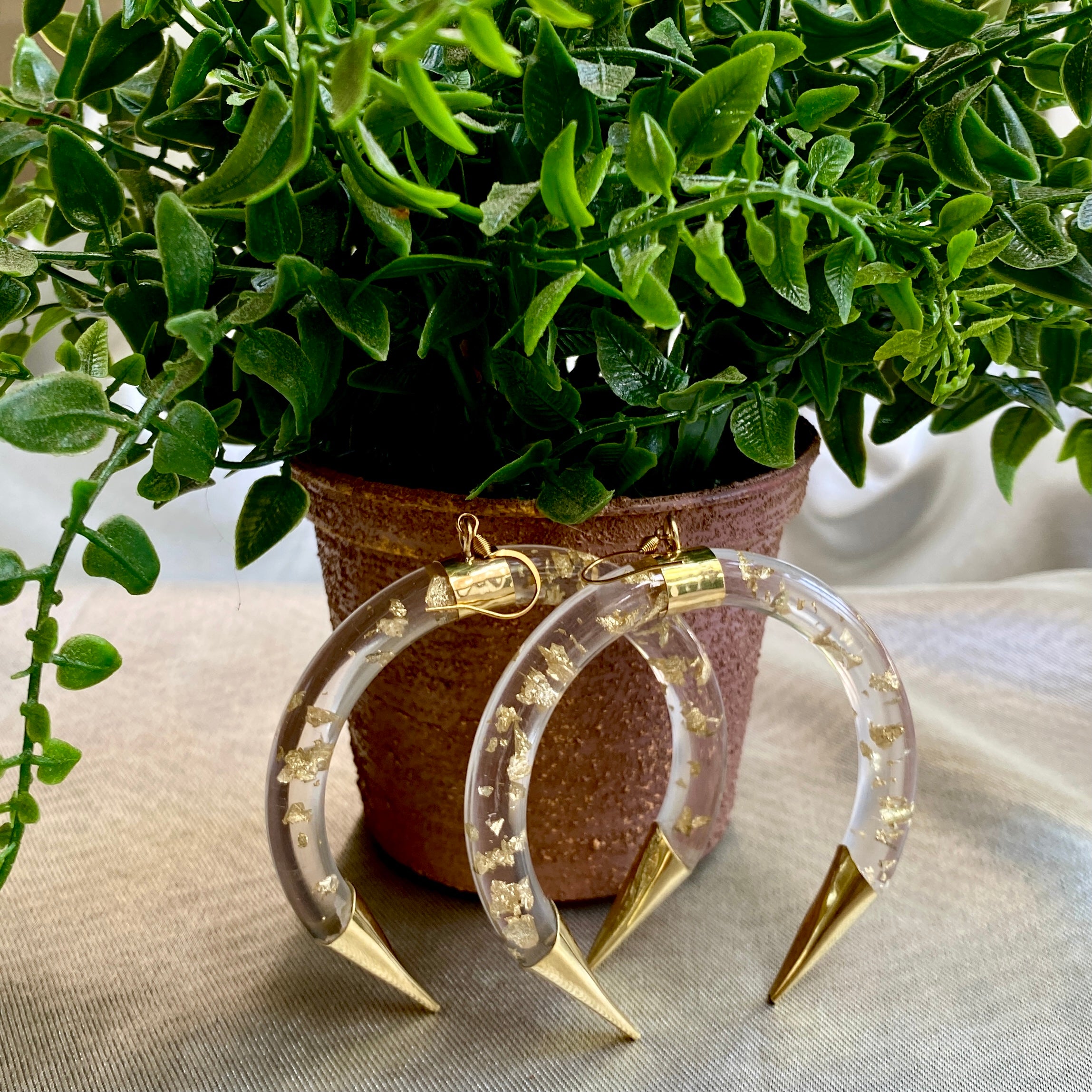 Golden Flake Earrings | SwansNature