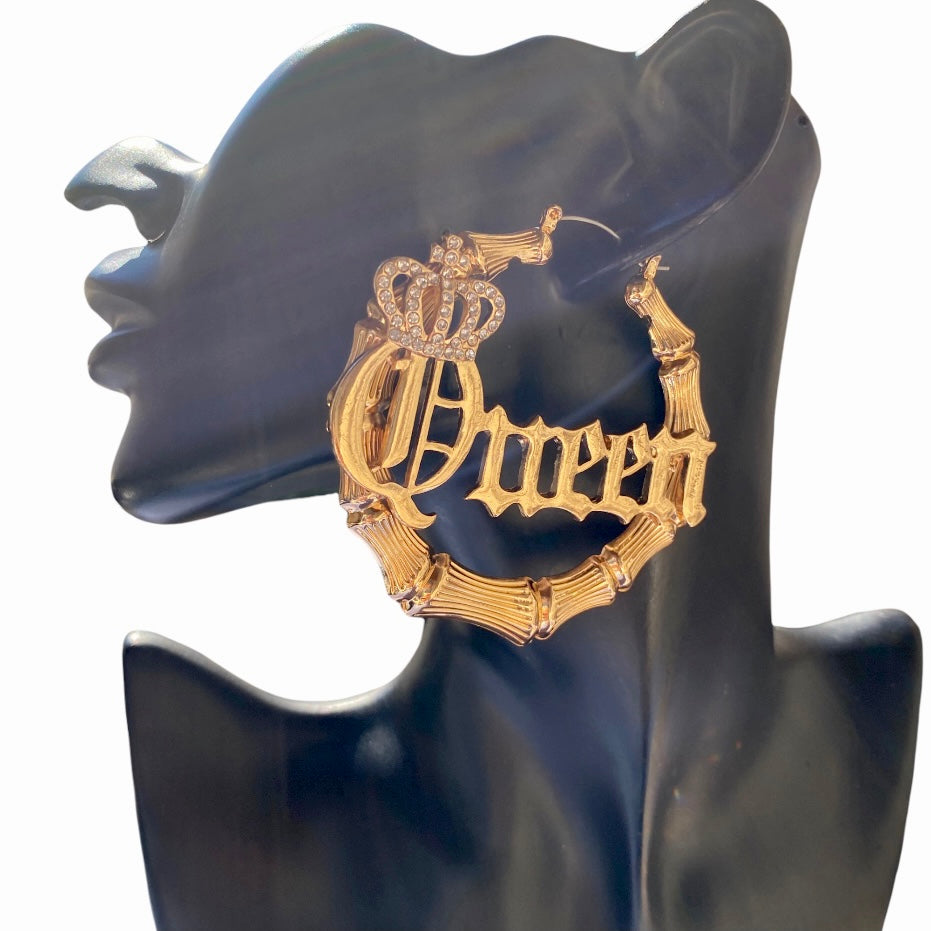 Around The Way "Queen" Earrings