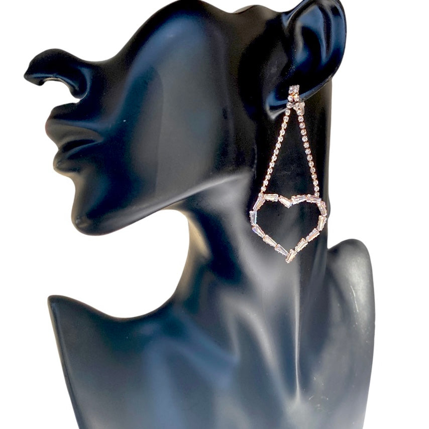 Glam Hearted Drop Earrings | SwansNature