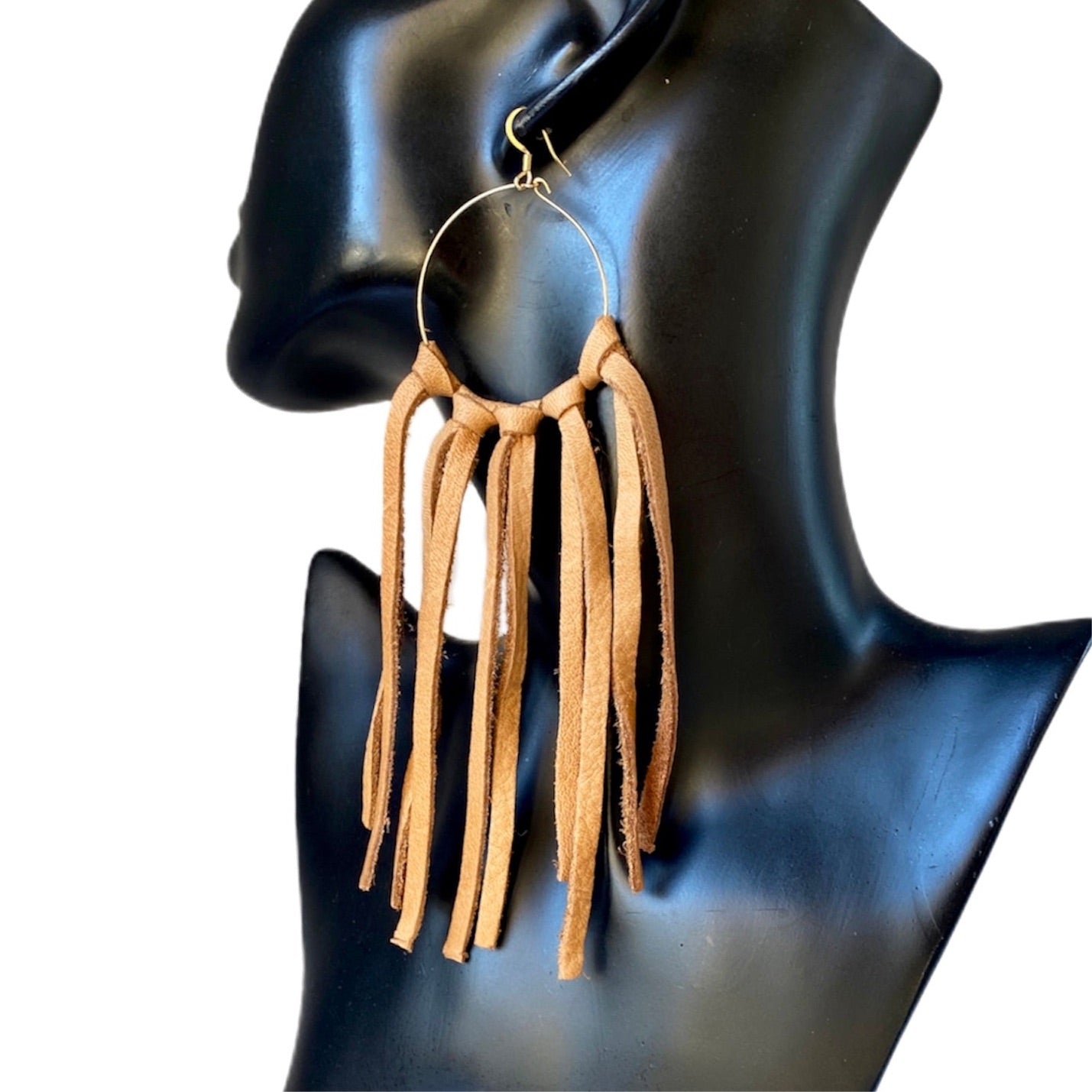 Leather Tassel Earrings | SwansNature