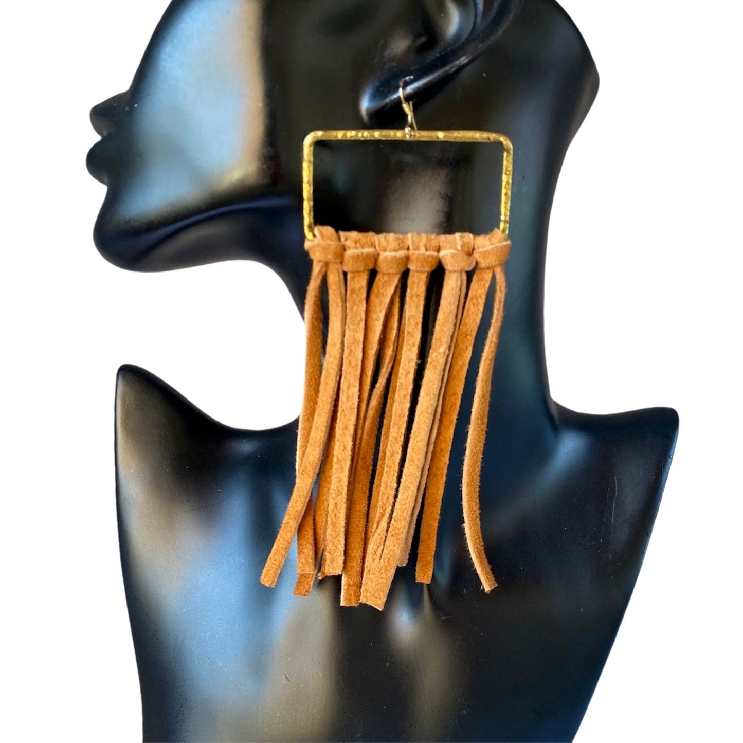 Leather Tassel Earrings | SwansNature