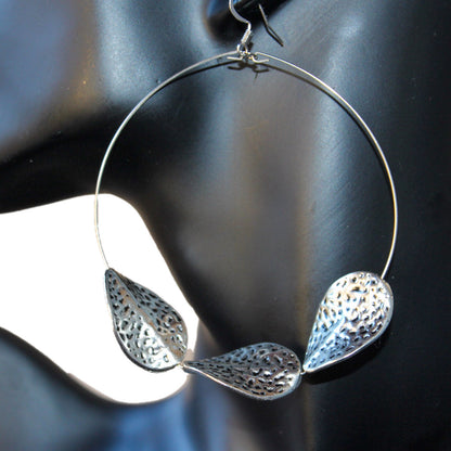 Silver Leaf Hoops | SwansNature