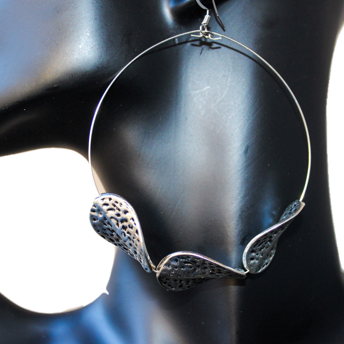 Silver Leaf Hoops | SwansNature