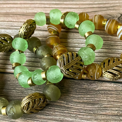 Glass Bead Empress Bracelets | SwansNature